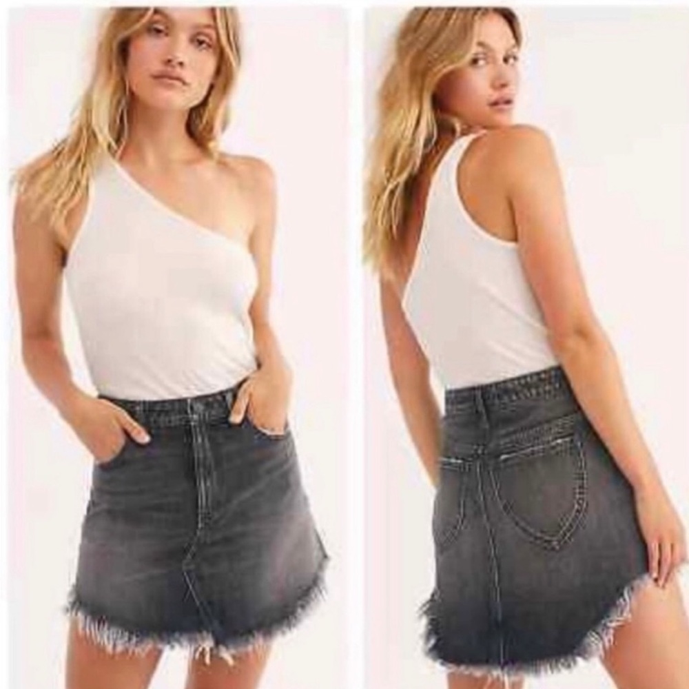 NWT Free People Bailey Denim Maverick Skirt 24